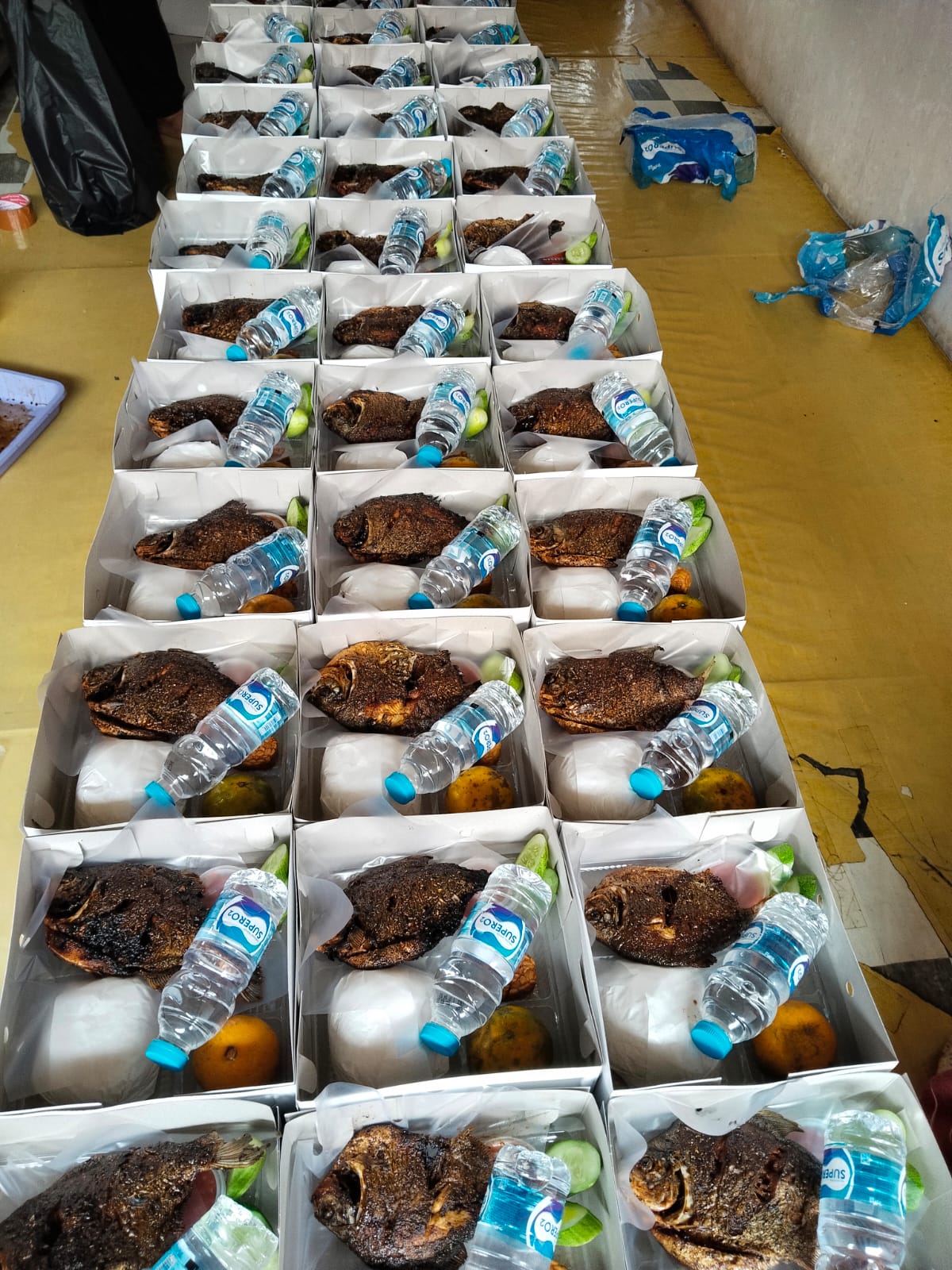 Paket Nasi Box Komplit (Box Putih) - Ikan