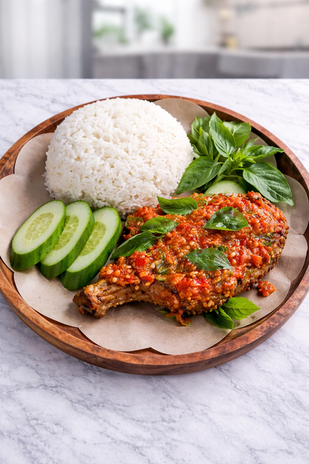 Ayam Penyet Kemangi Paha