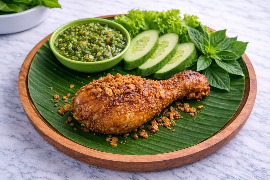 Ayam Penyet Cabe Ijo Paha