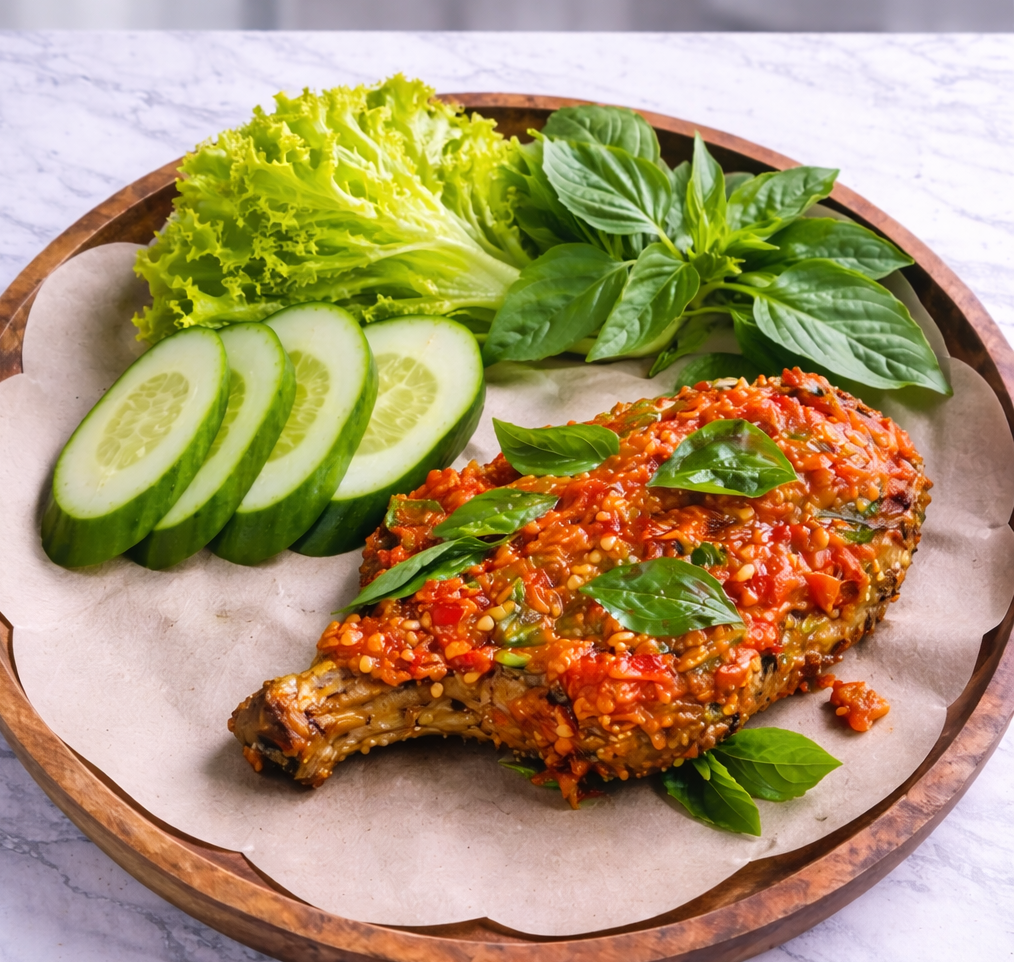 Ayam Penyet Kemangi Paha